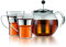 BODUM K1801-16CAR Assam Set Plunger Teapot with Lid and Stainless Steel Filter 1.0 L with 2 Glass Cups Stainless Steel Handle 0.35 L