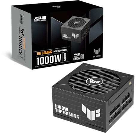 ASUS TUF Gaming 1000W Platinum Gaming Netzteil | 1000 Watt, Lüfter mit Doppelkugellager, ATX 3.1 & PCIe 5.1 kompatibel, 80 Plus Platinum, geätzte Kabel, Schwarz