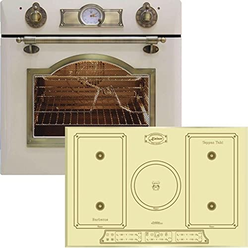 Kaiser Olan EH 6355 ElfEm Electriques Four encastré 67L /8 fonctions/four rétro/8 fonctions/autosuffisant+ KCT 7797 Plaque de cuisson à induction 77 cm/ivory plaque/Luxe fabricant Kaiser, Iviore
