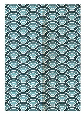 Hiseng Japanese Noren Curtain Long Type Door Tapestry for Home Decoration, Bedroom Kitchen Restaurant Bathroom Doorway, Toilet Partition Hanging Curtain (Gradient waves,85x120cm)