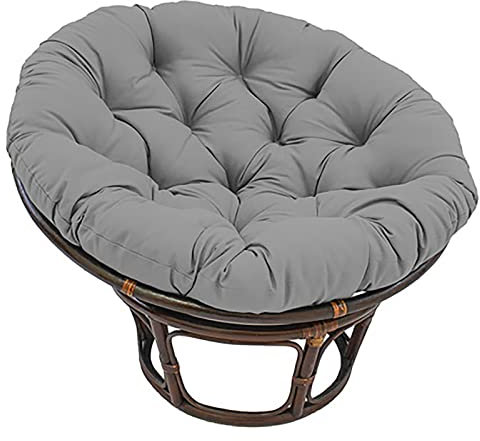 SRHWBF Grau Papasansessel Kissen Hängesessel Kissen Schaukelstuhl Kissen Rund Papasan Ersatzpolster für Indoor Outdoor Garten (NUR Kissen) (Ø40cm/15.7 in)