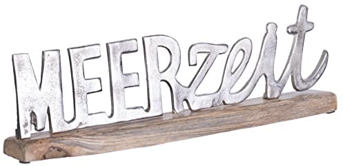 Brandsseller Deko-Schriftzug MEERzeit ca. 46x11x5 cm auf Mangoholz-Sockel