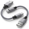 Baiwwa Cable USB C Cort, 2-Pack [0.3m/30cm] Cable USB USB-A a USB-C Carga Rapida 3A Nylon Tipo C Cabo para Samsung Galaxy S24 S23 S22 S21 S20 S10 S9 Plus, A14 A54 A70 A71, Android Auto -Gris