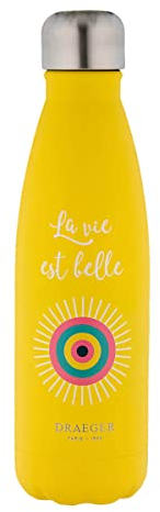 DRAEGER PARIS 1886 - Gourde INOX Jaune Moutarde 500 ML - Bouteille Thermos Écologique - Maintient Boissons Chaudes/Froides - Alternative Durable au Plastique - Design Élégant pour Sport & Voyages