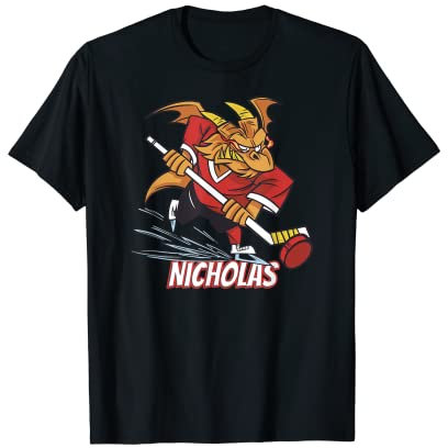 Eishockey für Erwachsene und Kinder, Nikolaus Drache T-Shirt