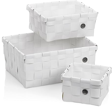 kela Korb-Set Neo, 3-teilig, unterschiedliche Größen, PP-Kunststoff, weiß, ineinander stapelbar, 24469