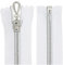 Aerzetix - C64069 - Set di 2 Cerniere Lampo a Spirale N°5 40cm separabile autobloccante - Rete in Nylon Argento - tiretto cursore in Metallo - Colore Bianco - merceria