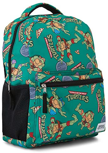 Teenage Mutant Ninja Turtles Rucksack – Leonardo, Donatello, Michelangelo & Raphael – Offiziell lizenzierte TMNT Schul-Büchertasche, Grün , Einheitsgröße, Jugendlich
