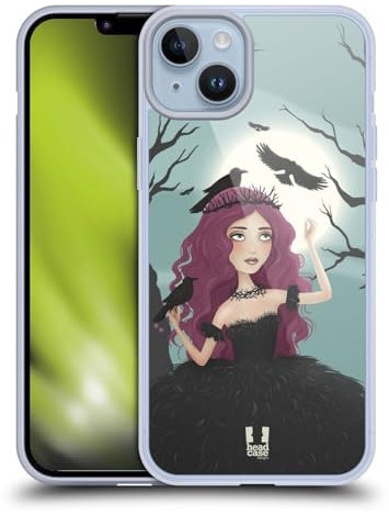 Head Case Designs Espina Negra Reina Hermosa Melancolía Caso de Gel Suave Compatible con Apple iPhone 14 Plus