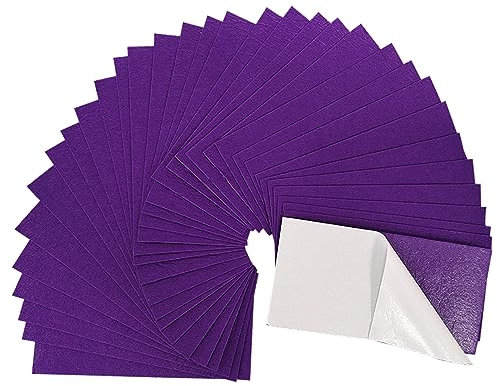 Jtnohx Selbstklebende Filzblätter, selbstklebende Filzrückseite, 33 St. 10 x 20cm Filzkleber, Klebriger Rücken steifer Filz für Handwerk DIY Nähen Schule Projekte Dekoration (Lila)