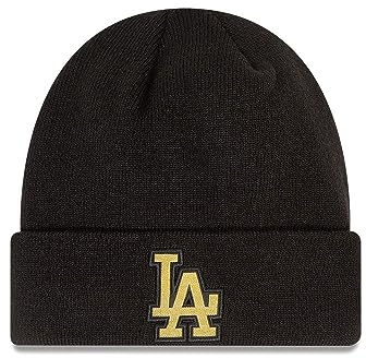 New Era Los Angeles Dodgers MLB Black Metallic Badge Beanie - One-Size