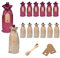 FainFun Bolsas de Yute para Botellas de Vino 750ml Con Cordón - 12 Piezas para Regalo, Petróleo, Fiestas, Bodas, Celebraciones, Navidad (Borgoña + Hanf)