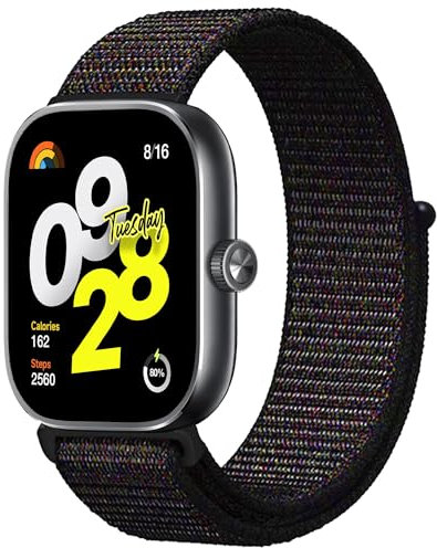 ZoRoll Armband für Xiaomi Redmi Watch 5/Watch 4, Nylon Einstellbar Klettverschluss Ersatzarmband Sport Loop Soft Kompatibel mit Xiaomi Mi Band 9 Pro/Band 8 Pro - Schwarz