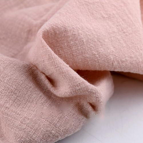 Tissu en coton et lin - 300 cm x 130 cm - Tissu fin au mètre - Tissu à coudre - Tissu décoratif pour bricolage, bricolage, décoration de vêtements, décoration de table, vieux rose