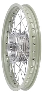 Speichenrad 1,6 x 16 Alufelge, Tundragrau beschichtet + Chromspeichen - fü