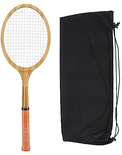 Dilwe Tennisschläger, Retro-Tennisschläger aus Holz, Vintage-Dekor, mit Aufbewahrungstasche für Gedenksammlung