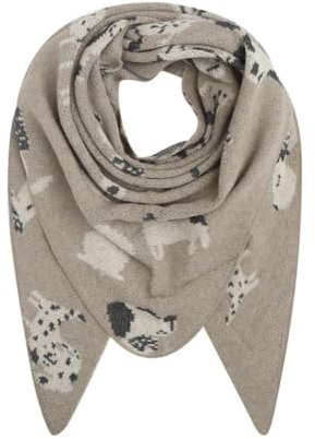 FASHION YOU WANT Dreieckstuch Stola Schal mit Viscose und Wolle - Hochwertiges Halstuch HUND - Perfekt für Herbst/Winter (taupe)