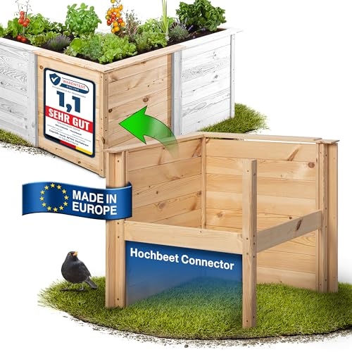 RELLINGER® Hochbeet Holz [OPTIMALER Schutz VOR SCHÄDLINGEN] - inkl. wetterfester Lackierung - Hochbeete für Garten aus FSC® zertifiziertem Holz - Hochbeet (Farbe: Natur Connector)