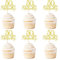 Blumomon 24pcs 50th Golden Wedding Cupcake Toppers - Glitter Gold 50th Anniversary Cake Decoration for Celebration Party Supplies