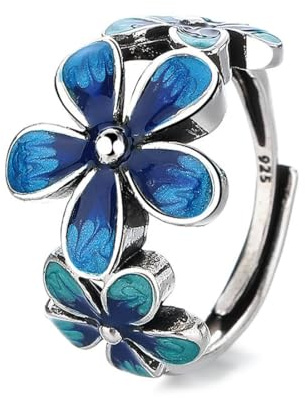 Caiduoduo Emaille Blume Ring Damenmode kreativer Zeigefinger Ring