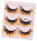 JAYIOLA Ensemble de 3 Paires de Faux Cils étincelants pour Un Look Festif, ORANGE