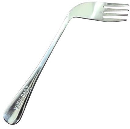 Elderly Elbow Fork Spoon - Gebogener Löffel und Gabel, selbstfütternde adaptive Utensilien | Abgewinkeltes Design für einfaches Essen, rutschfester Griff, ideal für Behinderte, Patienten, freundliche