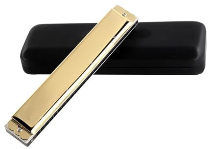 Professionelle Mundharmonika Polyphone Mundharmonika C Tonart 24 Löcher Geeignet Für Erwachsene Profis Und Anfänger Gold Silber(Gold)