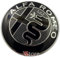 2 Emblems Compatible with Alfa Romeo Car Logo 74mm New Black for Front and Rear Bonnet Emblem Metal Badges