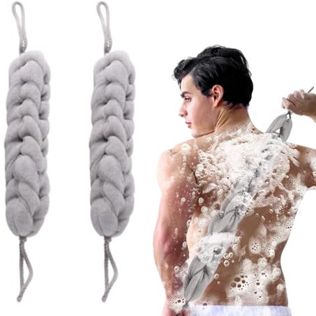 2 Pcs Back Scrubber, Loofah Back Scrubber, Back Loofah, Loofah Sponge, Back Brush, Back Sponge, Back Washers for Shower, for Deep Cleansing, Back, Feet & Dead Skin Removal, Bath & Spa Essentials