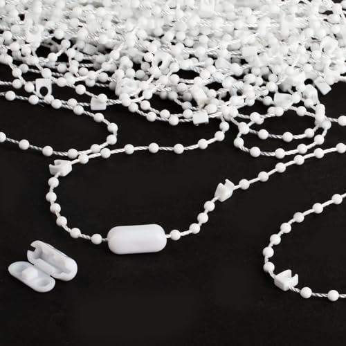 2pcs 20 Meter 200 clips Vertical Blind Bottom Chain for 3.5 Inch/ 89mm Slats,Vertical BlindChain,Vertical Blinds Repair Parts Suitable for 3.5 Inch/ 89mm Blind Bottom Chain Slats-White