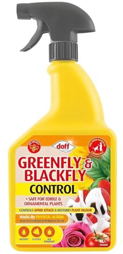HOCHSTE® Doff Greenfly & Blackfly Control Spray, Insecticide-Free Aphid Repellent, Safe for Edible Plants, Natural Pest Protection with Added Plant Feed, Ready to Use Garden Bug Spray, 1L