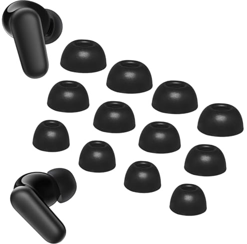 Aiivioll Soundcore P30i Ohrstöpsel, kompatibel mit Anker Soundcore P30i, Ersatz S/M/L, 3 Größen, weiches Gummi-Silikon, flexible Ohrstöpsel, Gelhülle, passend in Hülle, Zubehör, Schwarz, 6 Paar