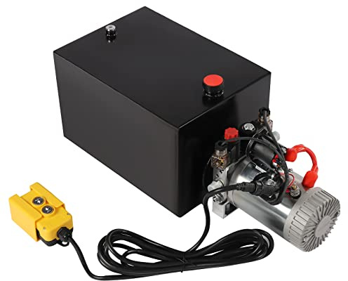 Pompe hydraulique 12 V CC 3 kW - Groupe électrique - Réservoir de 18,9 l - Moteur en acier 16 MPa - Pompe à double action pour benne basculante et camion