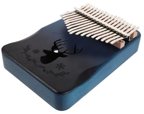 CORHAD Kalimba Daumenklavier 17 Tasten mit Farbverlauf Blau Tragbares Fingerklavier für Anfänger und Erwachsene Warm Klingendes Kleiner Musikinstrument für Unterwegs