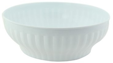 Stefanplast Ensaladera acanalada, color blanco, 30 x 24 x 30 cm