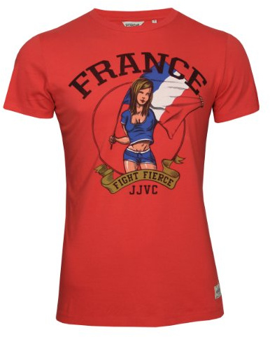 JACK & JONES Fußball Fan T-Shirt mit Vintage National Flagge Print, Blau (Italy -Navy Blazer) L