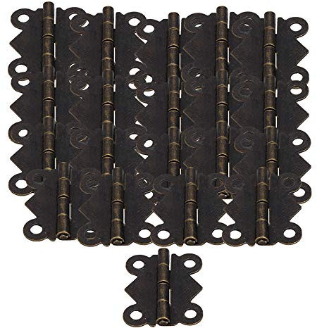 BQLZR Dekorative Vintage S Größe Mini Schmetterling Scharniere Für Schublade Jewelry Box Packung von 20