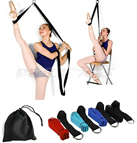 Tür Flexibilität & Dehnbarkeit Leg Strap – Tolles für Ballett Cheer Tanz Gymnastik Sport oder Bein Keilrahmen Trainer Premium Dehnen Equipment Ballett, Tanz, Gymnastik, Taekwondo und MMA., schwarz, 1