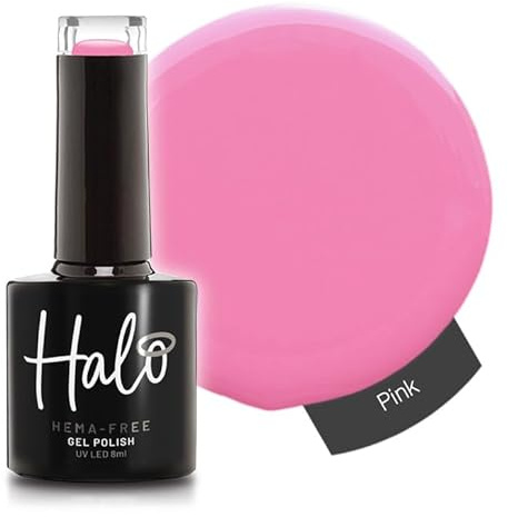 Halo Gel Polish 8ml - Pink. UV/LED Gel Nail Polish, Long Lasting & Easy To Apply. Nail Art Colours For Manicure & Pedicure. Gel Polish For Professional & Home Use.
