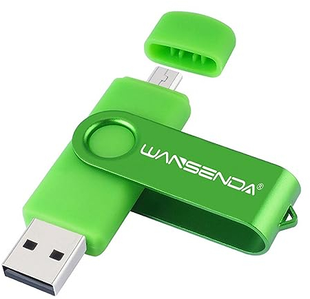 Pen Drive USB 16GB 32GB 64GB 128GB Penna Flash Drive Pennetta OTG 2 IN 1 Micro USB e Chiavette USB 2.0 per Android Telefono/Tablet/PC (Verde)