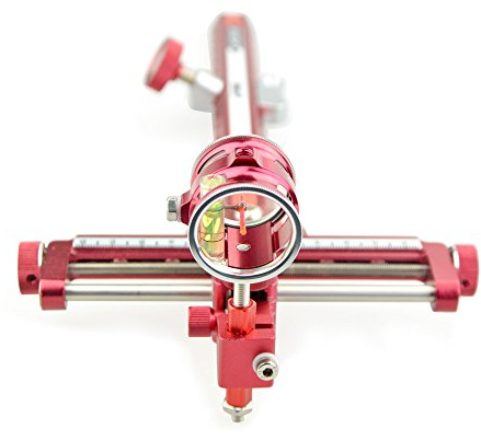 ZSHJG Bogenschießen Bogen Anblick Aluminiumlegierungs Compoundbogen Visier mit 4X / 6X Objektiv Fit Links und Rechts (rot, 0.75/6x Objektiv)