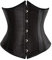 Kelvry Women's Satin Waist Cincher Lace up Boned Bustier Underbust Corset, Black, 8-10 UK