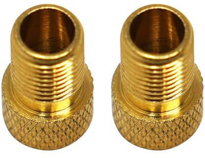 Laxzo ® 2 pcs Brass Presta to Schrader Bike Convert Valve Adapter for Bikes, e-Bikes, e-Scooters and Cars - Inflate Tire Using Standard Pump or Air Compressor