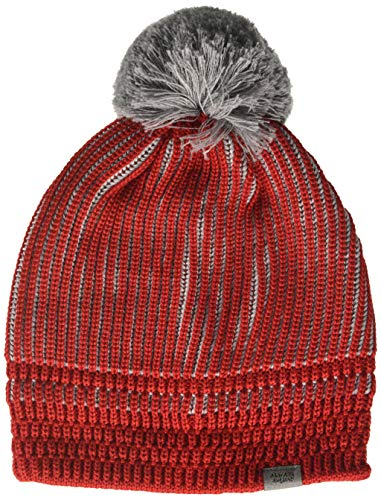 maximo Jungen Eske mit Rippstruktur und Pompon Mütze, Mehrfarbig (Rot/Graumeliert. 205), (Herstellergröße: 53)