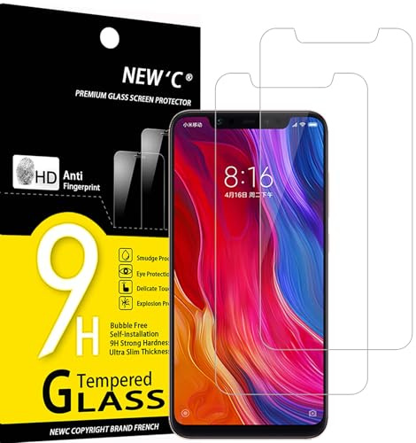 NEW'C Protector Pantalla para Xiaomi Mi 8, Mi 8 Pro, Xiaomi Mi 8 Explorer