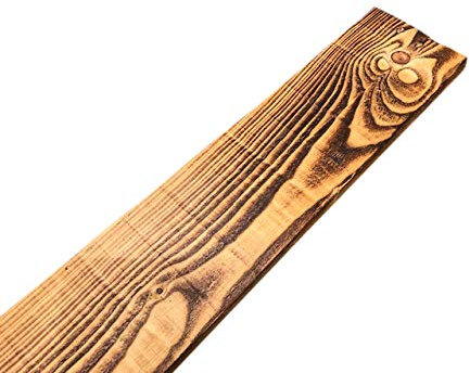 Palettenwerkstatt Brett, Geflammt Lasiert, Breite: 8-12 cm, 120 x 2 cm, 1 Stk