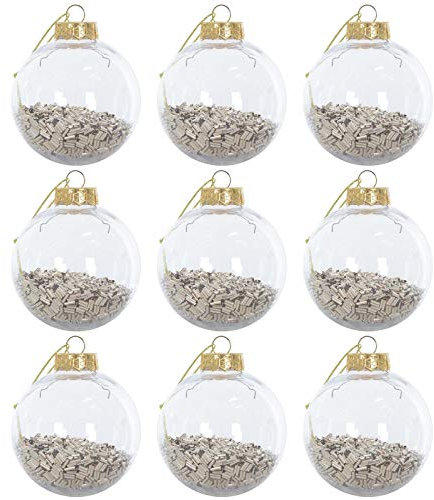 Mr Crimbo Weihnachtsbaumkugeln, 8 cm, Champagnerfarben, 9 Stück