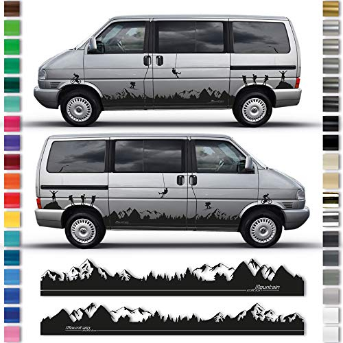 Auto Seiten-Streifen Berglandschaft-Set,Dekor-Sticker komp. mit Eurovan (Farbwunsch)