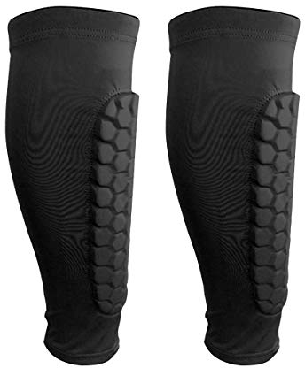 Wallfire Sport Schienbeinschoner für Männer und Frauen, EIN Paar professionelle Wadenschutz-Kompressionsstrümpfe, Crashproof Schienbeinschoner für Fußball, Basketball, Radfahren, Klettern