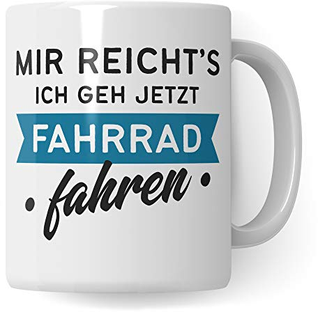Pagma Druck Fahrrad Tasse lustig, Geschenk für Fahrradfahrer, Fahrrad Becher mit Fahrradmotiv, Rennrad Mountainbike, Geschenkidee Radsport Radfahren Radfahrer Kaffeetasse, 330 ml, Keramik, Rund, Tasse